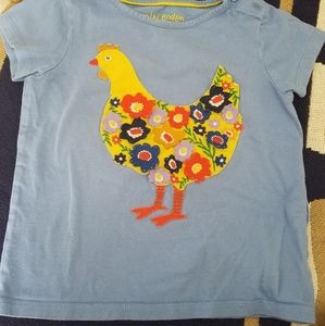 Mini Boden chicken applique tee, 2-3Y